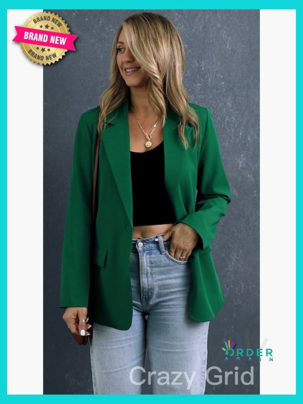 Lightweight Casual Blazer with Notched Lapels Functional Pockets for Work Office - Picture 5 of 6
